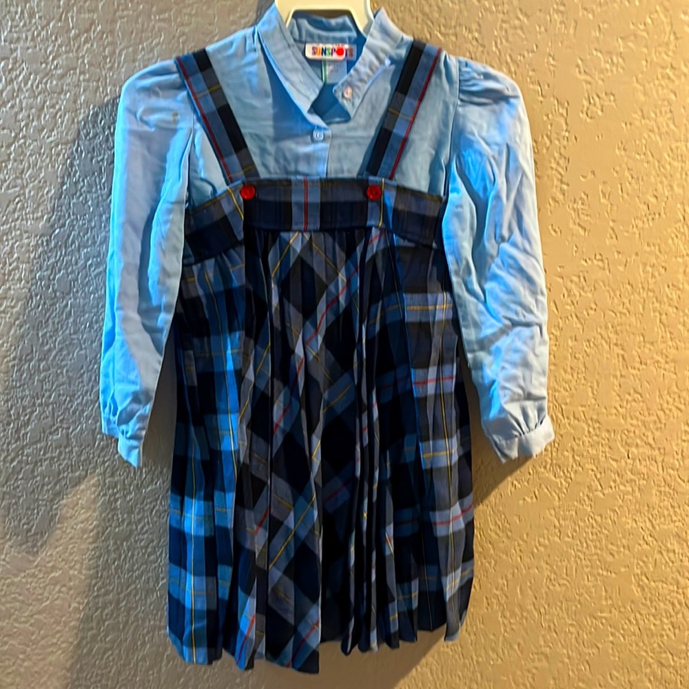 Vintage Coverall Dress two-piece long sleeve Size 6X